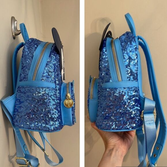 Loungefly Disney Mickey Hanukkah Menorah Sequin Mini Backpack main image 13
